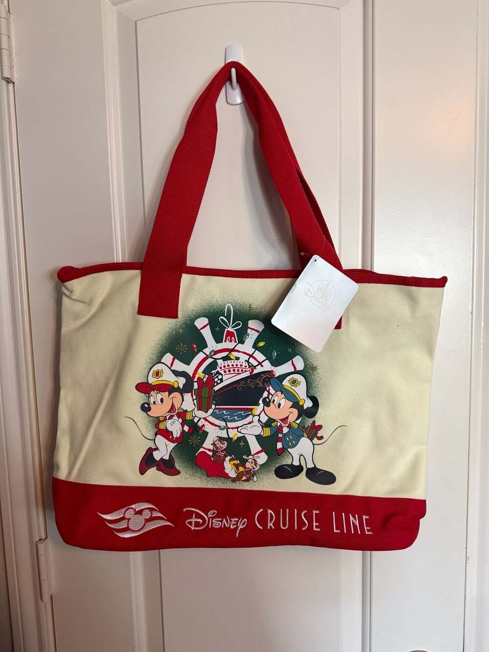 Disney Cruise Line Holiday Mickey and Minnie Tote Bag